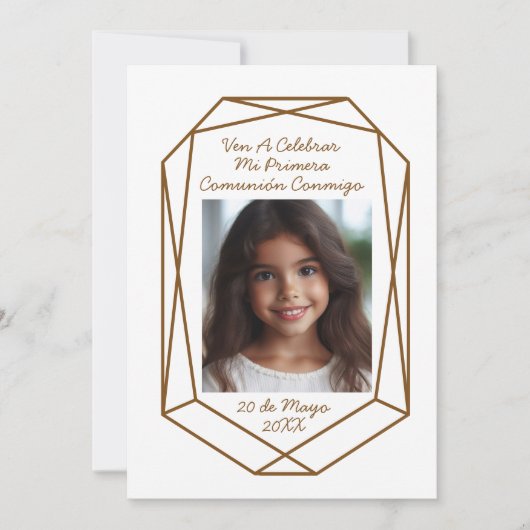 Invitation Invitación de Primera Comunión con Foto (Devant)