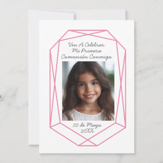 Invitation Invitación de Primera Comunión con Foto (Devant)