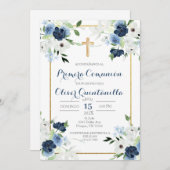 Invitation Invitación de primera comunión para niño (Devant / Derrière)