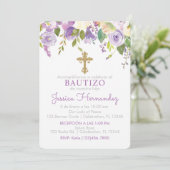 Invitation Invitación de Rosas para Bautizo de niña (Debout devant)