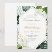 Invitation Invitación de XV años flor de eucalipto (Devant / Derrière)