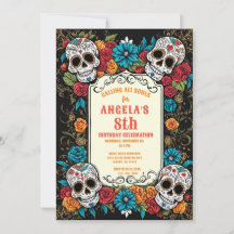 Invitación Día de Muertos - Calaveras de Azúcar