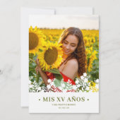 Invitation Invitación Elegant Chic Floral Frame Espagnol Phot (Devant)