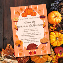 Invitación Fiesta Cena de Acción de Gracias