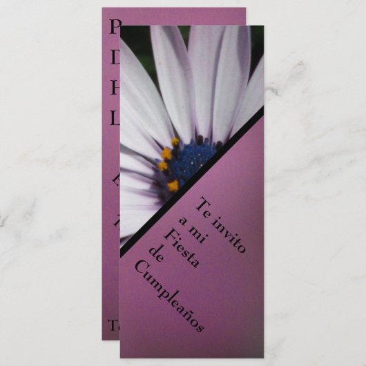 Invitation Invitación - fiesta Cumpleaños - Blanca de (Devant / Derrière)