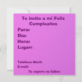 Invitation Invitación - fiesta Cumpleaños - La Rosa Rosa (Dos)