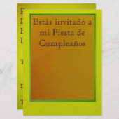 Invitation Invitación - Fiesta de Cumpleaños (Devant / Derrière)