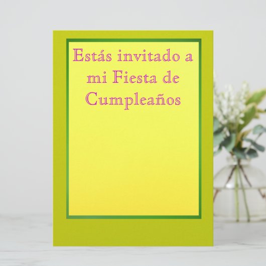 Invitation Invitación - Fiesta de Cumpleaños (Debout devant)
