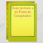 Invitation Invitación - Fiesta de Cumpleaños (Devant / Derrière)