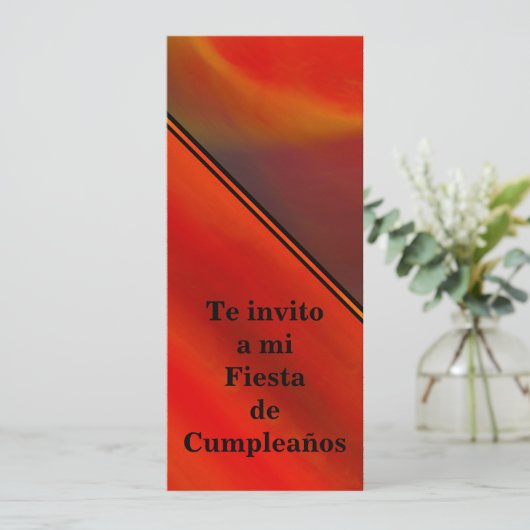 Invitation Invitación - Fiesta de Cumpleaños - Naranja (Debout devant)