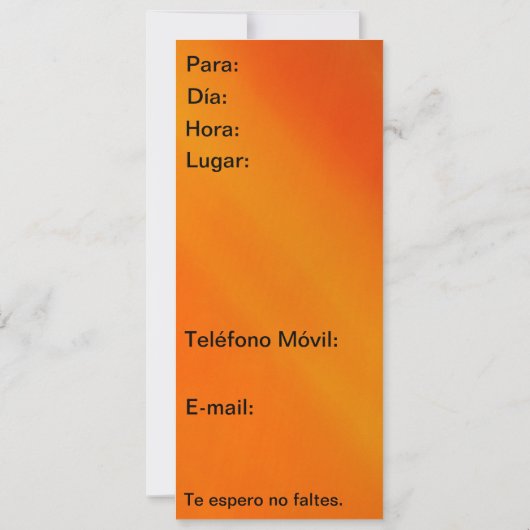 Invitation Invitación - Fiesta de Cumpleaños - Naranja (Dos)