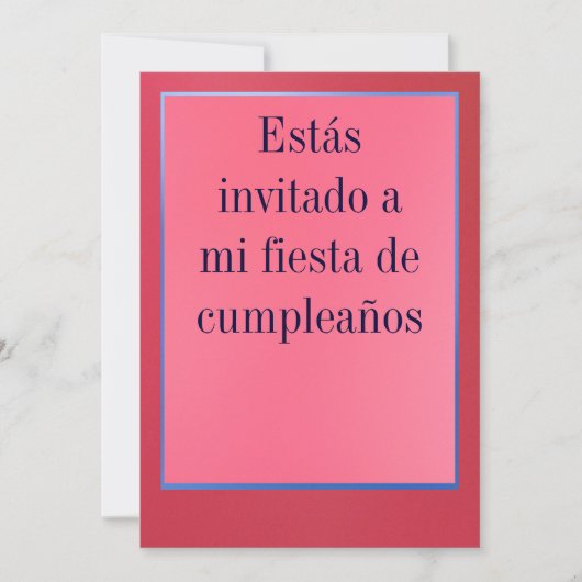 Invitation Invitación - Fiesta de Cumpleaños - Rosada y Roja (Devant)