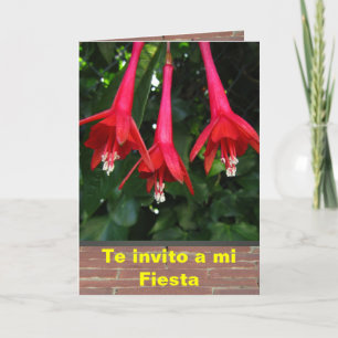 Invitation Invitación - fiesta - Flores de Fucsias