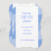 Invitation Invitación - Fiesta Sorpresa de cumpleaños - Azul (Devant / Derrière)
