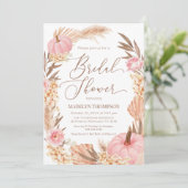 Invitation Invitación Floral Pink Pampas Grass Pumpkin Bridal (Debout devant)
