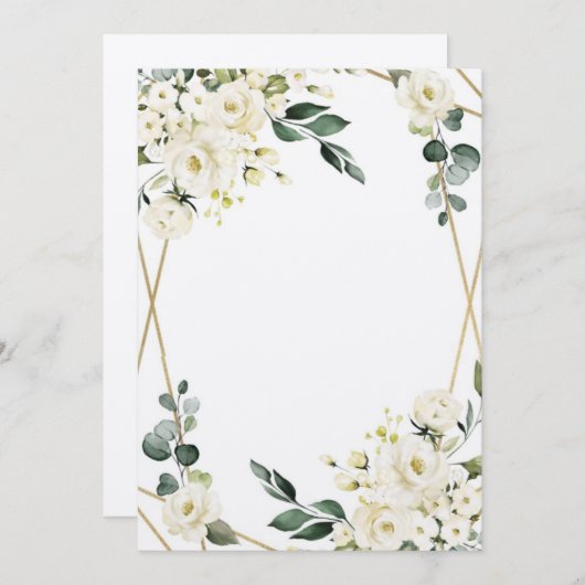 Invitation Invitacion Flores Blancas para boda (Devant / Derrière)