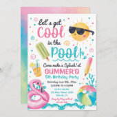 Invitation Invitación Let's get cool in the Pool birthday inv (Devant / Derrière)