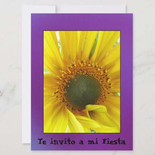 Invitation Invitación - L'invito a mi Fiesta - Girasol (Devant)