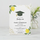 Invitation Invitación Mediterranean Lemon Graduation Invitati (Debout devant)