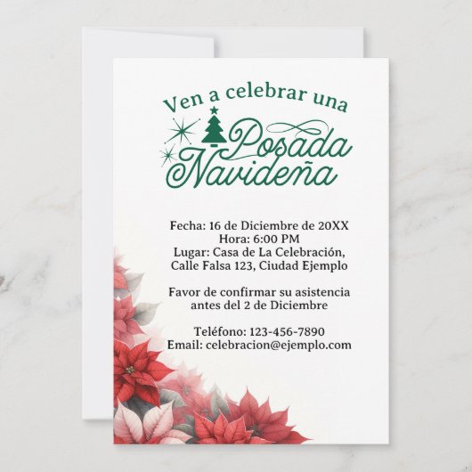 Invitation Invitación Mexican Posada Navideña espagnol (Devant)