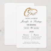 Invitation Invitación minimalista con anillo para boda (Devant / Derrière)