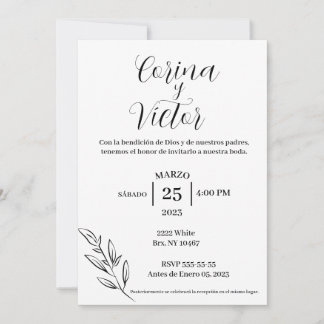 Invitation Invitacion minimalistas en español