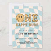 INVITATION INVITACIÓN ONE HAPPY DUDE BIRTHDAY (Devant)