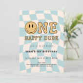 INVITATION INVITACIÓN ONE HAPPY DUDE BIRTHDAY (Debout devant)