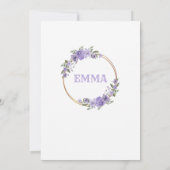 Invitation invitacion para Baby Shower con Flores purpura (Dos)