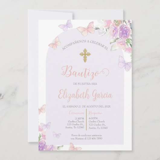 Invitation Invitación para bautismo (Devant)