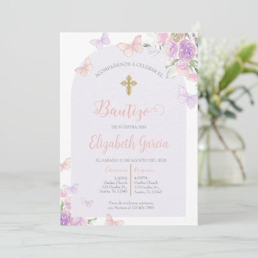 Invitation Invitación para bautismo (Debout devant)