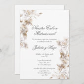 Invitation Invitación para boda ramo de flores (Devant / Derrière)