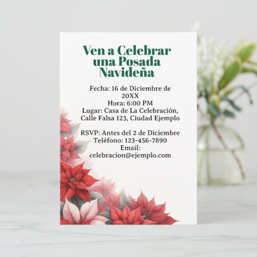 Invitation Invitación para Posada Navideña espagnol (Debout devant)