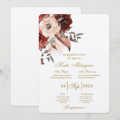 Invitation Invitación para xv años con flor (Devant / Derrière)