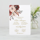 Invitation Invitación para xv años con flor (Debout devant)
