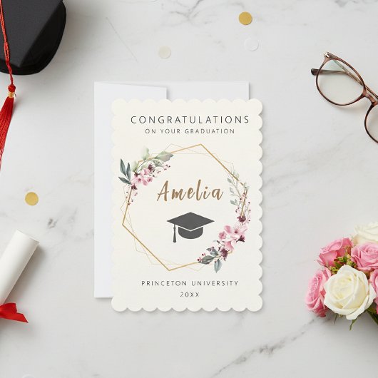 Invitation Invitación Personalized graduation ticket with cap