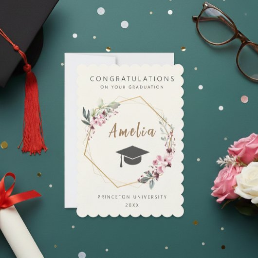 Invitation Invitación Personalized graduation ticket with cap