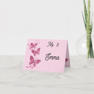Invitation Invitación plegable quinceañera mariposas