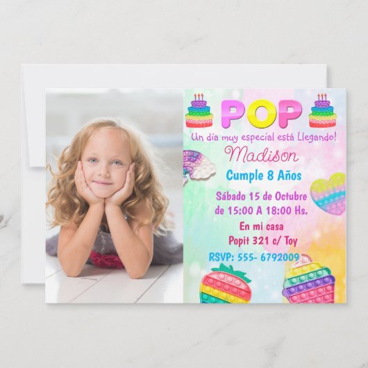 Invitation Invitación Pop It Niña (Devant)