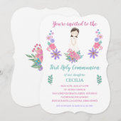 Invitation Invitación Primera Comunión CECILIA (Devant / Derrière)