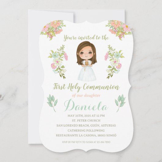 Invitation Invitación Primera Comunión DANIELA (Devant)