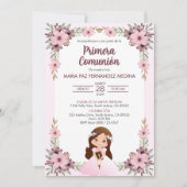 Invitation Invitacion Primera Comunion Filles Première Commun (Devant)