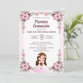 Invitation Invitacion Primera Comunion Filles Première Commun (Debout devant)