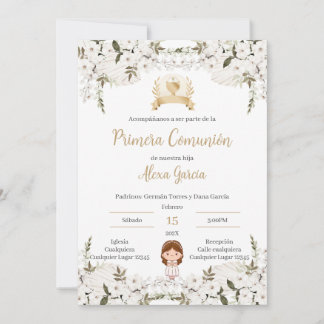 Invitation Invitación Primera Comunión Niña