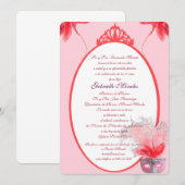 Invitation Invitación rosada de Quinceanera de la máscara (Devant / Derrière)