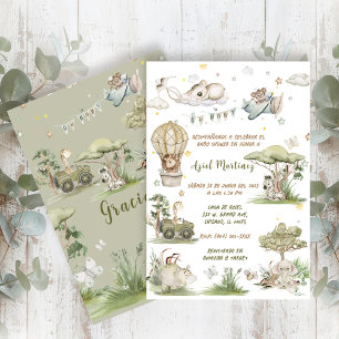 Invitation Invitación Safari Animal Boho Baby shower