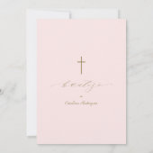 Invitation Invitacion Simple Élégante De Bautizo Girl Baptism (Dos)