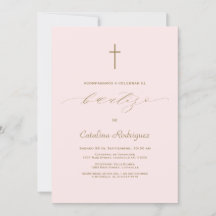 Invitacion Simple Élégante De Bautizo Girl Baptism