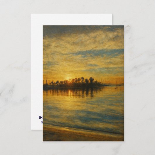 Invitation Invitación Sunset over a Mediterranean Harbour (Devant / Derrière)