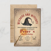 Invitation Invitación Wizard School Themed Birthday Party Inv (Devant / Derrière)